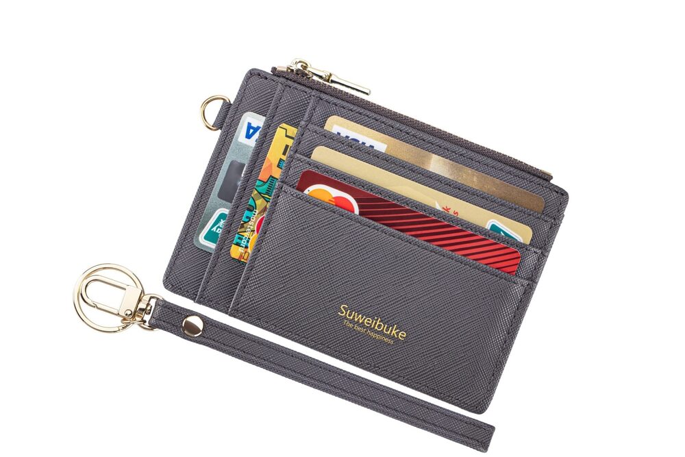 2131 Slim Rfid Blocking Credit Card Case Holder Wristlet Zip ID Case Wallet